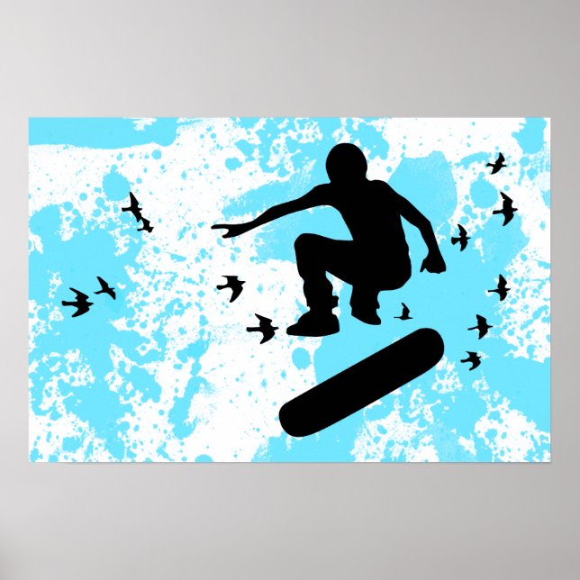 Vogelskateboard Poster (Vorne)