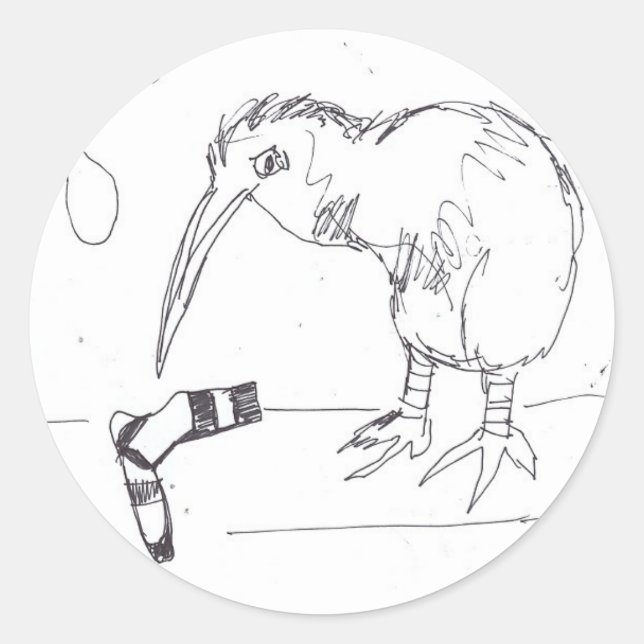 Vogelsocke Runder Aufkleber (Vorderseite)