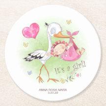 *~* Vogelstork Baby Girl Heart Baby Dusche