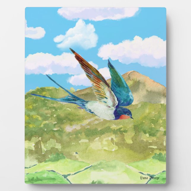 Vogelszene Plaque mit Easel Fotoplatte (Vorderseite)