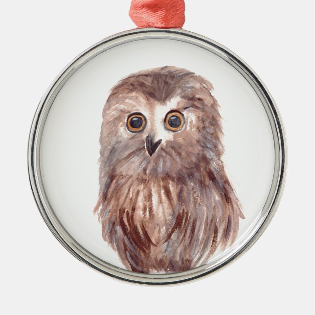 Vogelwaldvogel Ornament Aus Metall (Vorne)