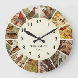 Vogelzange - Vögel in den USA Große Wanduhr