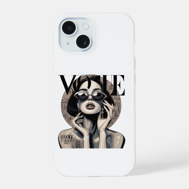 Vogue Ästhetik Mädchen iPhone-Hülle | Luxusmode iPhone 15 Hülle (Rückseite)