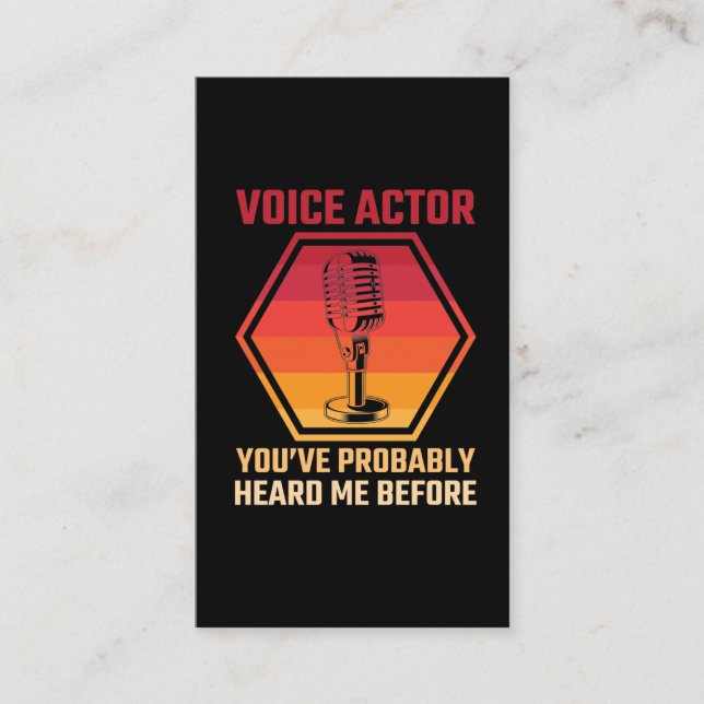 Voice-Actor Heard-Film Radio Mikrofon-Lautsprecher Visitenkarte (Vorderseite)