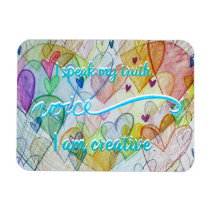 "Voice" Blue Throat Chakra Inspirierend Wörtermagn Magnet