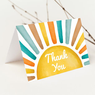 Voici le Son Retro Sunshine Carte de remerciements