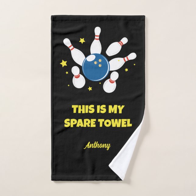 Voici My Spare Shirt Funny Bowling nommé (Serviette à main)