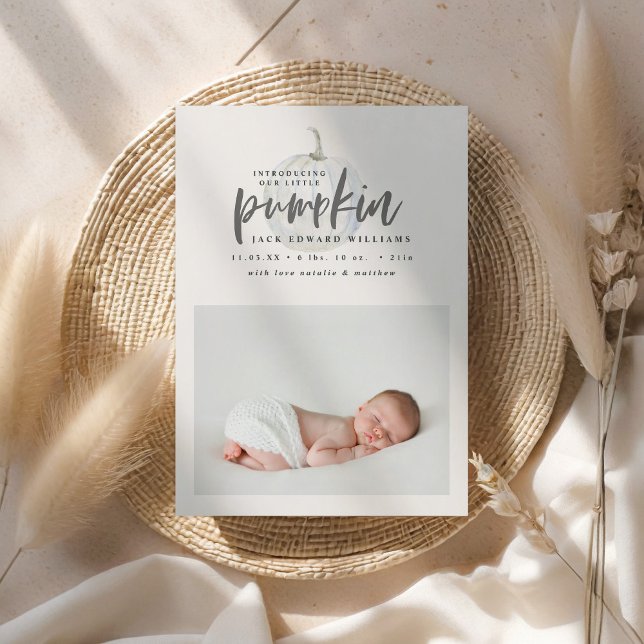 Voici notre petit faire-part de naissance citrouil (Créateur téléchargé)