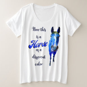 Voici un cheval d'une couleur différente en bleu