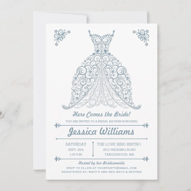 Voici venir la jeune mariée ! Invitation de Fête (Devant)