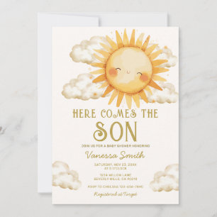 Voici venir le fils Invitation à la baby shower