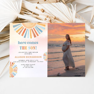 Voici venir le fils Invitation à la baby shower Su