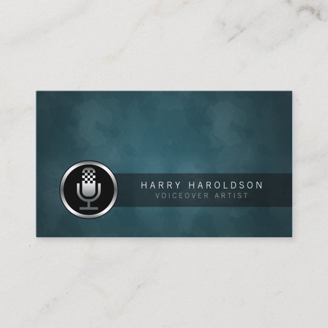 Voicover Artist Microphone Icon Business Card Visitenkarte (Vorderseite)