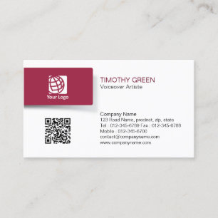Voicover Artiste Talent Simple Business Card Visitenkarte