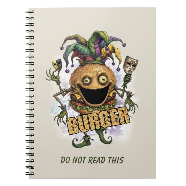 Void Jester Freund Burger Notizblock (Vorderseite)