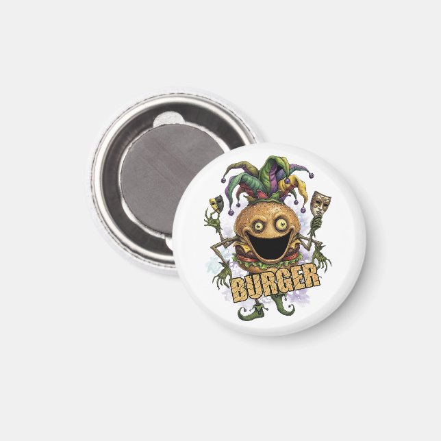 Void Jester Freund Burger weiß Magnet (Vorderseite/Rückseite)