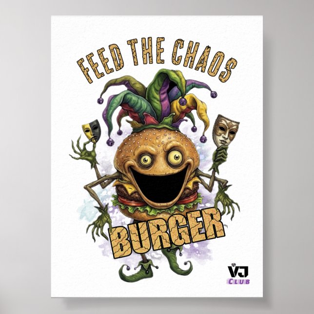 Void Jester Freund Burger weiß Poster (Vorne)