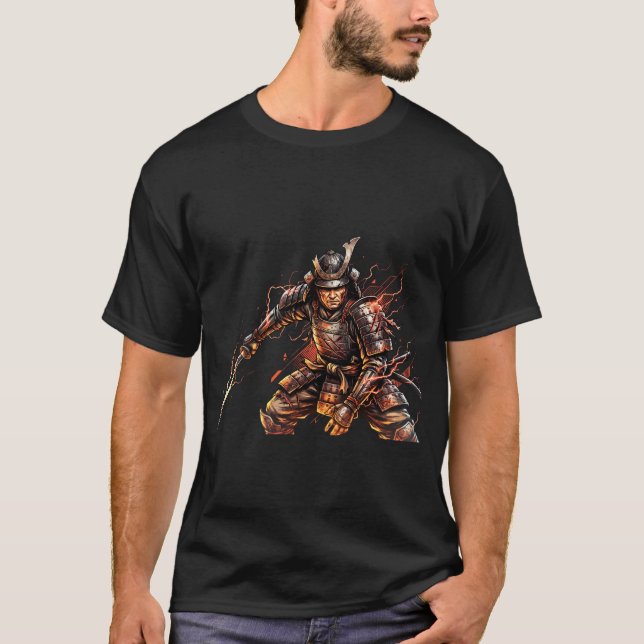 Void Samurai Dark Aesthetic T-Shirt – Japanischer  (Vorderseite)