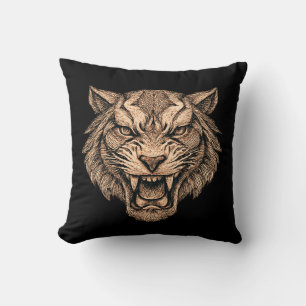 Void Tiger Abstractes Machtsymbol Kühne Stärke Kissen