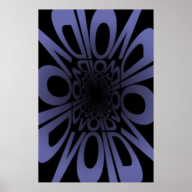 VOID Typografie Poster Surreal Schwarz und Lila (Vorne)