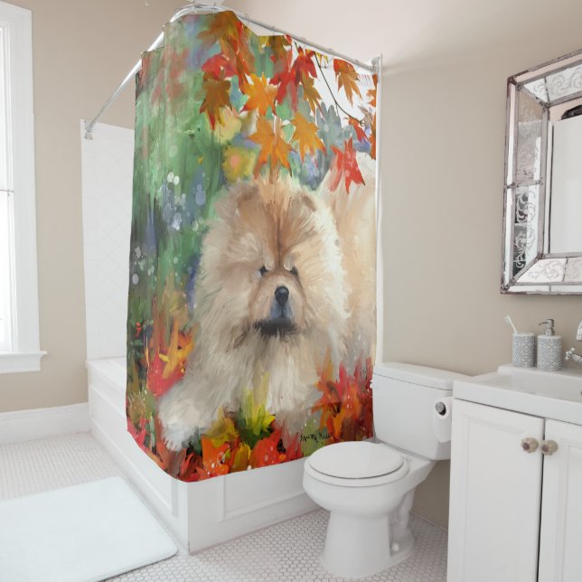 VOIE D'AFFICHAGE DE L'AUTOMNE - rideau de douche o (En situation)