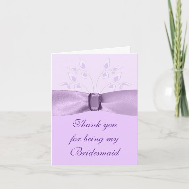Voie Lavande Carte de remerciements Bridesmaid (Devant)