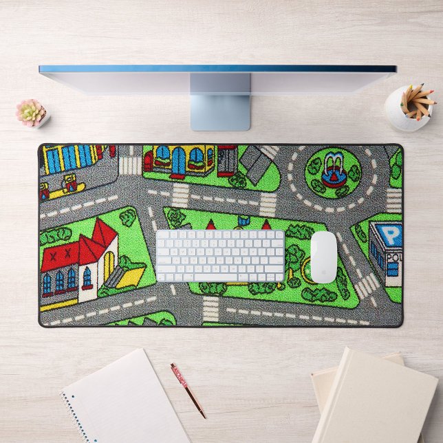 Voie nostalgique Carpet Car Road, 90s Enfance (Nostalgic track Carpet Car Road, 90s Childhood Desk Mat)
