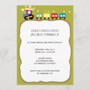Voies - invitations birthdayparty d'enfants (vert)