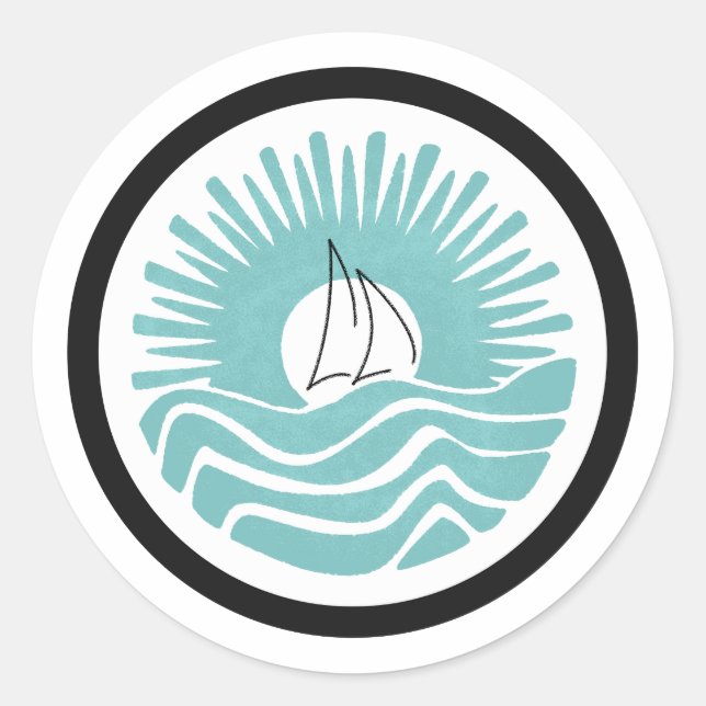 Voile coucher de soleil dans Sticker Turquoise (Devant)