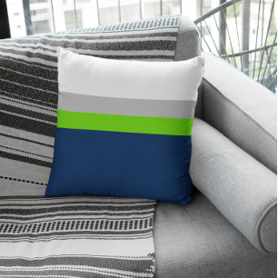Voile, Gris, Chaux Vert Colorbloc Jeter Oreiller