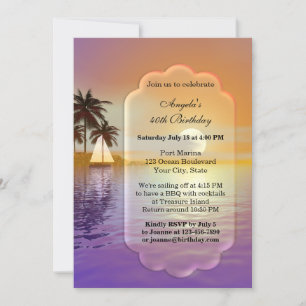 Voile ou Nautique Anniversaire Fête Invitation