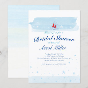 Voile Sea et Scarlet   Invitation de douche nuptia