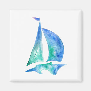 Voile Voile Voilier Bateau Bleu Art Magnet