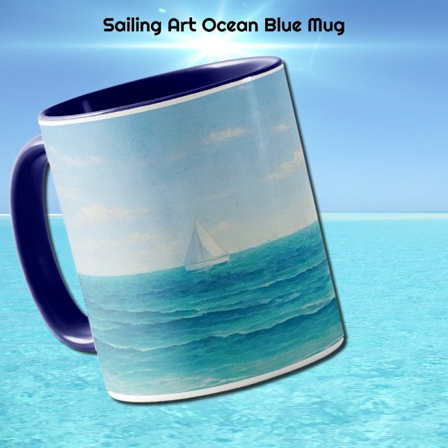 Voile voilier Ocean Blue Mug Cup (Sailing Sailboat Ocean Art Mug)
