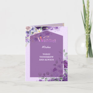 Voilet florale Hochzeitswünsche und Gruß Dankeskarte