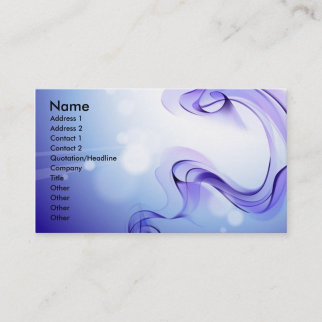 voilet_smoke_art-1920x1200, Name, Adresse 1, Ad... Visitenkarte (Vorderseite)
