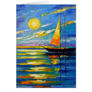 Voilier au coucher du soleil