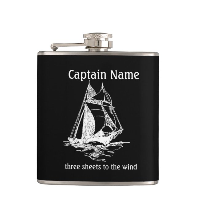 Voilier capitaine Flacon personnalisé (Devant)