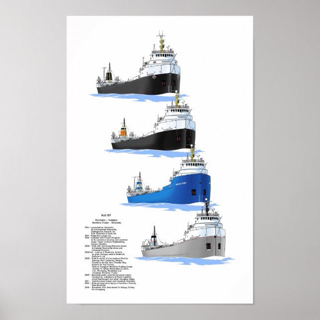 Voilier des Grands Lacs affiche historique du Mani (Devant)