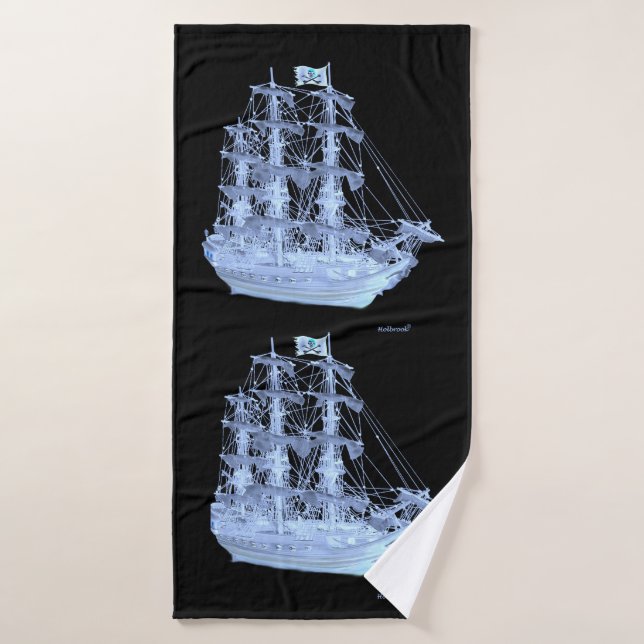 VOILIER PIRATE DÉPLOYÉ (Serviette de bain)