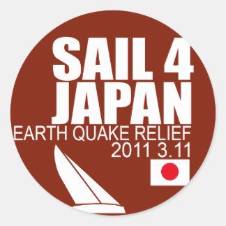 Voilier pour autocollant japonaisRound Red