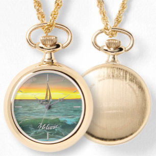 Voilier sur Banderas Bay 0884 Montre Collier