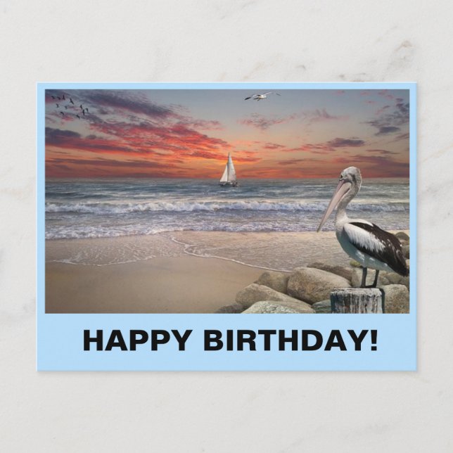 Voilier sur une carte d'anniversaire (Devant)
