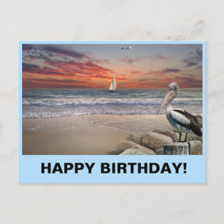 Voilier sur une carte postale d'anniversaire