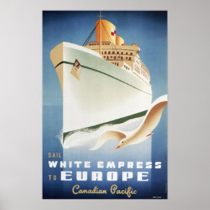 Voilier WHITE EMPRESS EUROPE Poster de navire Vint