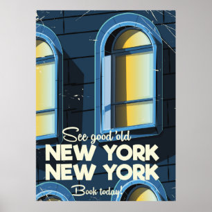 Voir la bonne vieille affiche de voyage à New York