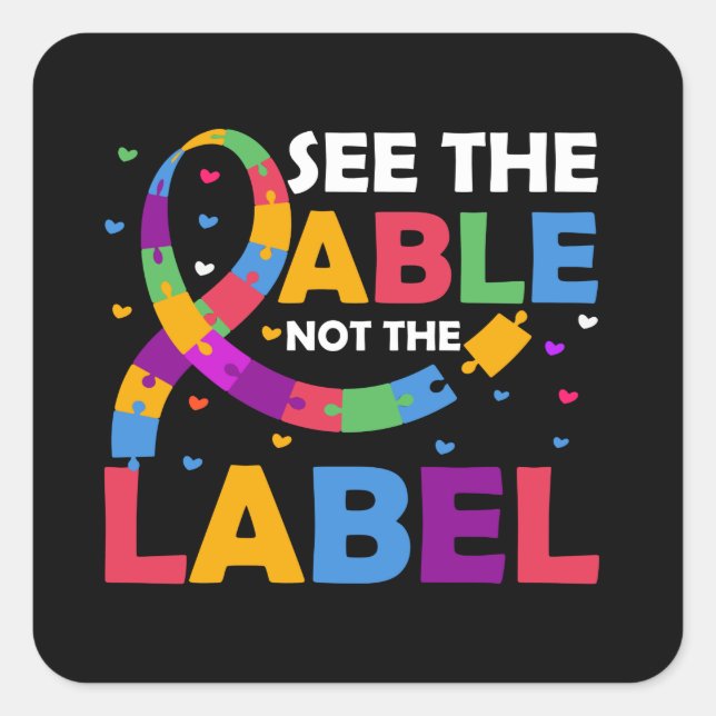 VOIR L'ABSENCE ET NON LE Sticker AUTISM ÉTIQUETTE (Devant)