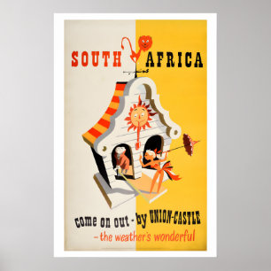 Voir l'Afrique du Sud ! Affiche de voyage de style