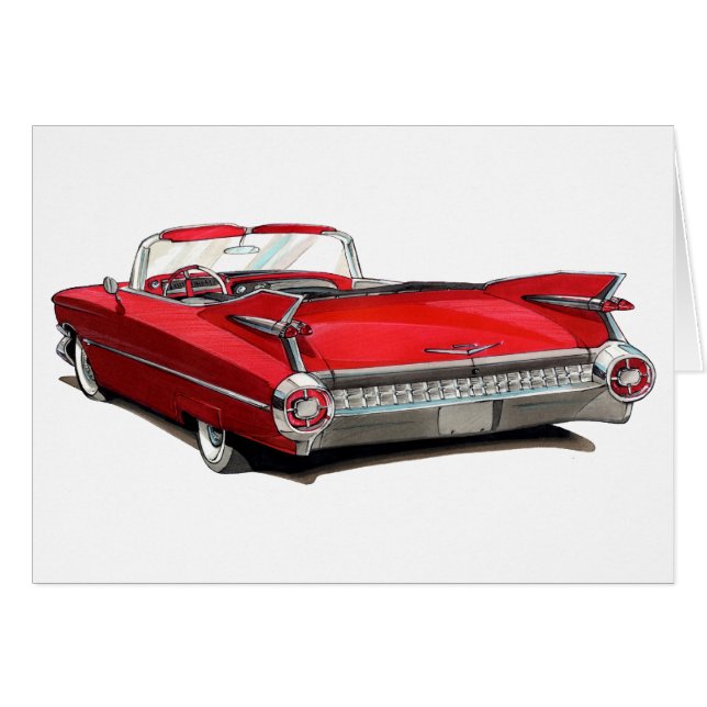 Voiture 1959 de rouge de Cadillac (Devant horizontal)