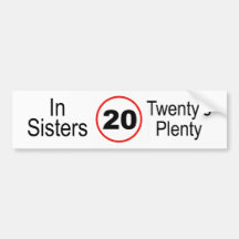 20's Plenty vitesse limite autocollant de pare-cho